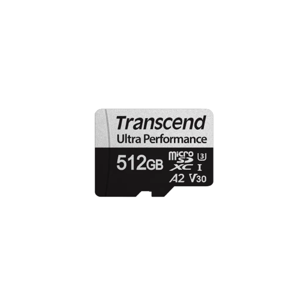 TRANSCEND 340S 512GB ULTRA PERFROMANCE MICRO SD UHS-I U3 V30 A2 CLASS10 - READ 160 MB/S - WRITE 125MB/S - WITH SD ADPTOR