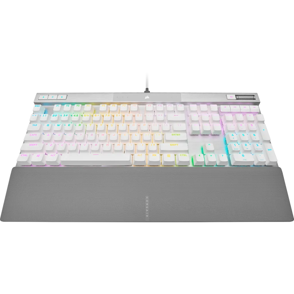Corsair K70 PRO RGB Optical-Mechanical Gaming Keyboard - Corsair OPX switches - White