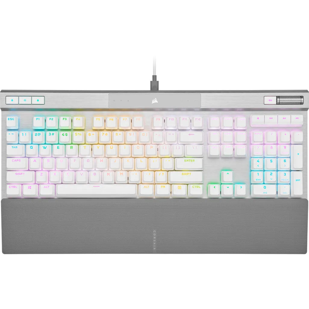 Corsair K70 PRO RGB Optical-Mechanical Gaming Keyboard - Corsair OPX switches - White