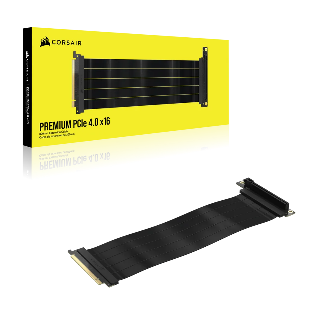 Corsair Premium PCIe 4.0 x16 Extension Cable; 300mm