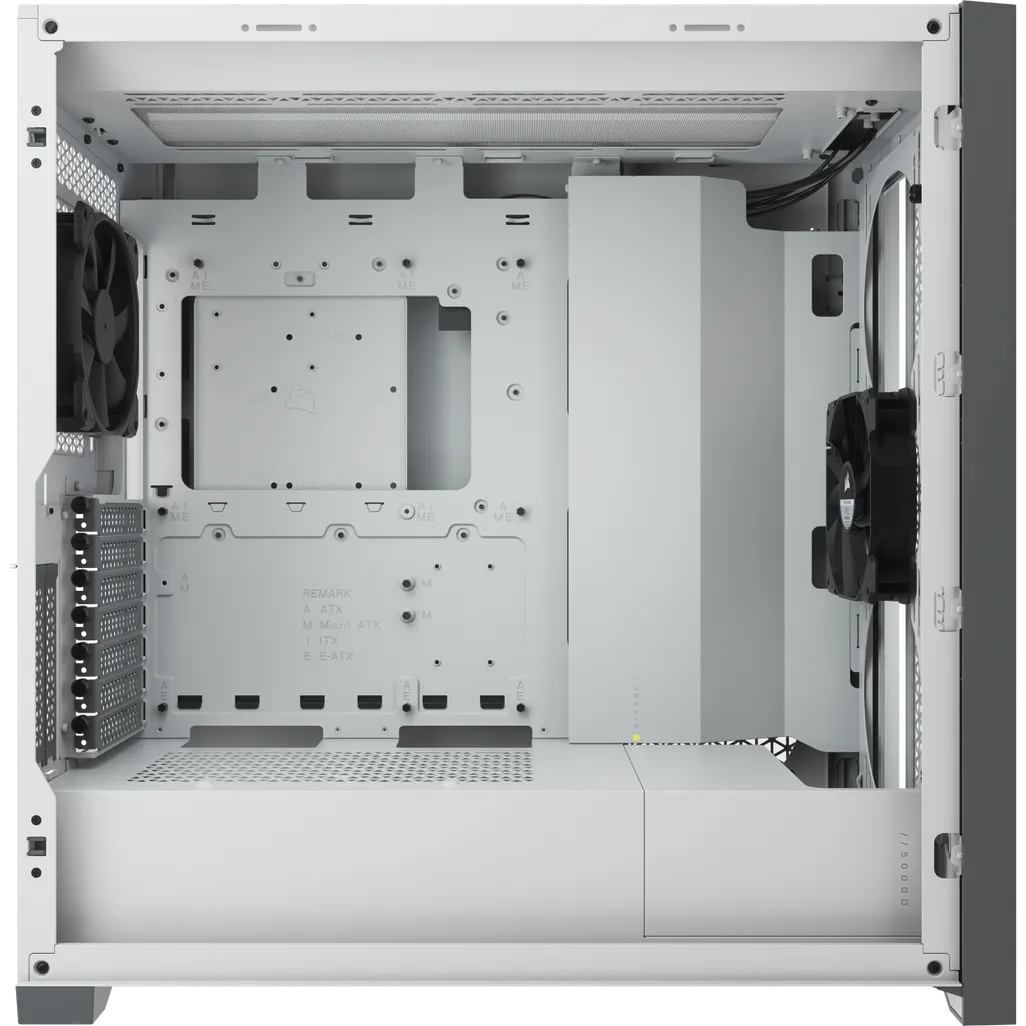 5000D Airflow Tempered Glass Mid-Tower; White - 4x3.5''; 2x2.5''; Up to 360mm Liquid Coolers - ATX Chassis