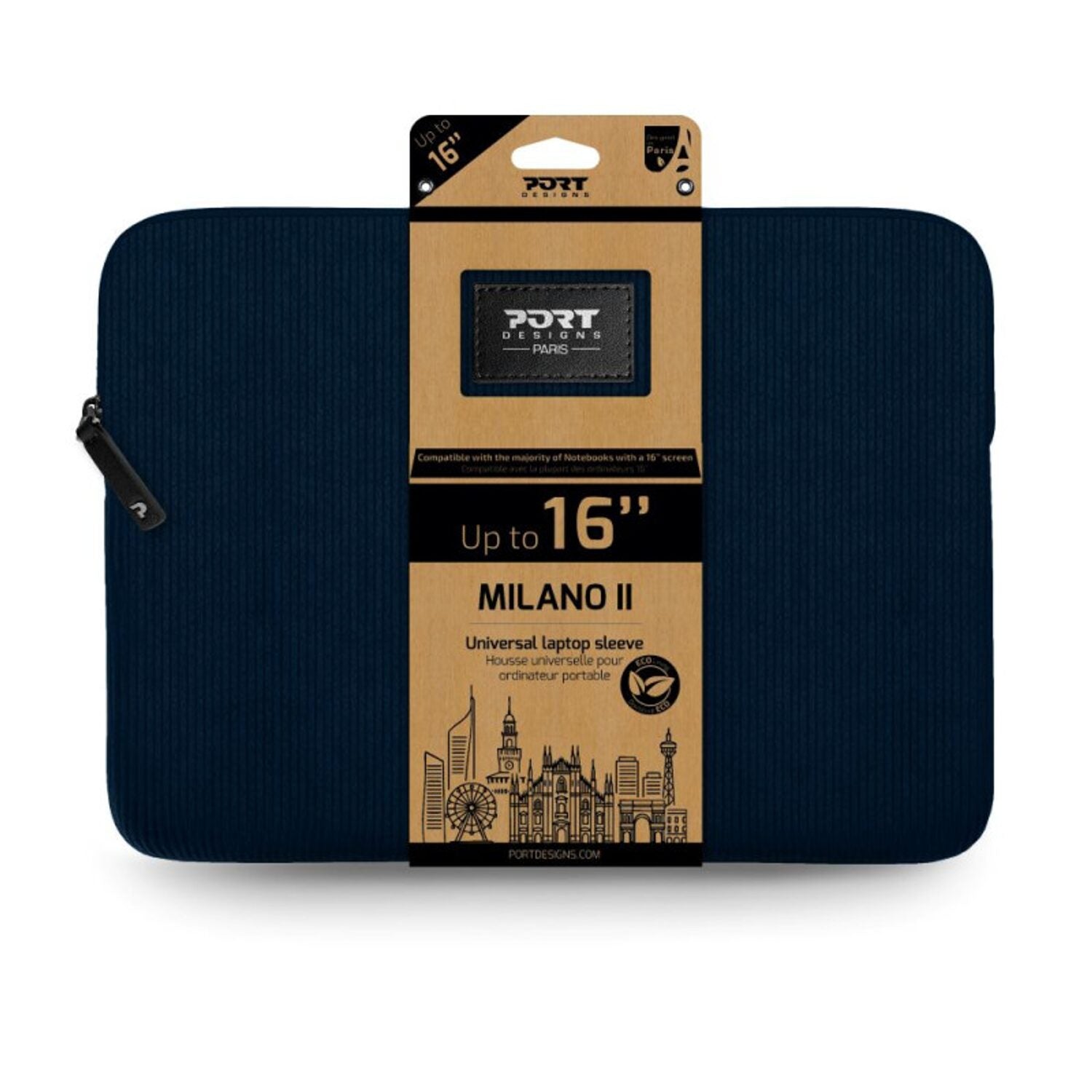 PORT MILANO II ECO laptop sleeve 16" Navy Blue-0