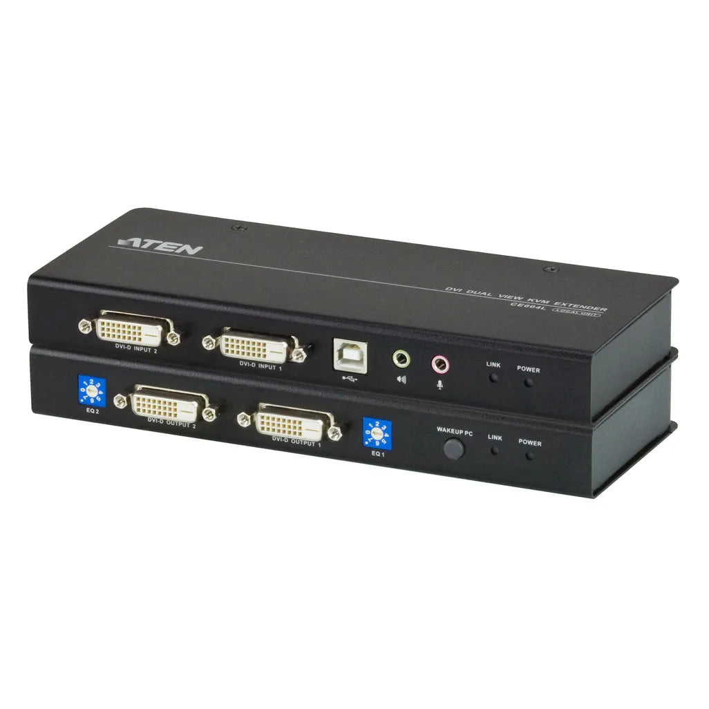 ATEN USB DVI Dual View KVM Extender / Cat 5 KVM Extender/W/(US/EU/UK/OUT) ADP