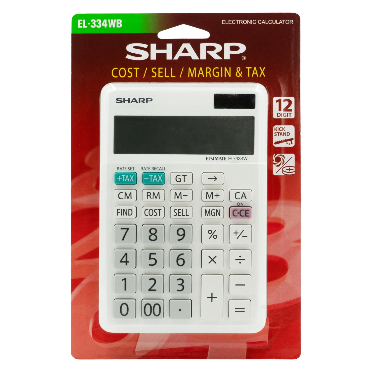 Sharp ElsiMate EL334WB - 12 Digit desk Calculator-0