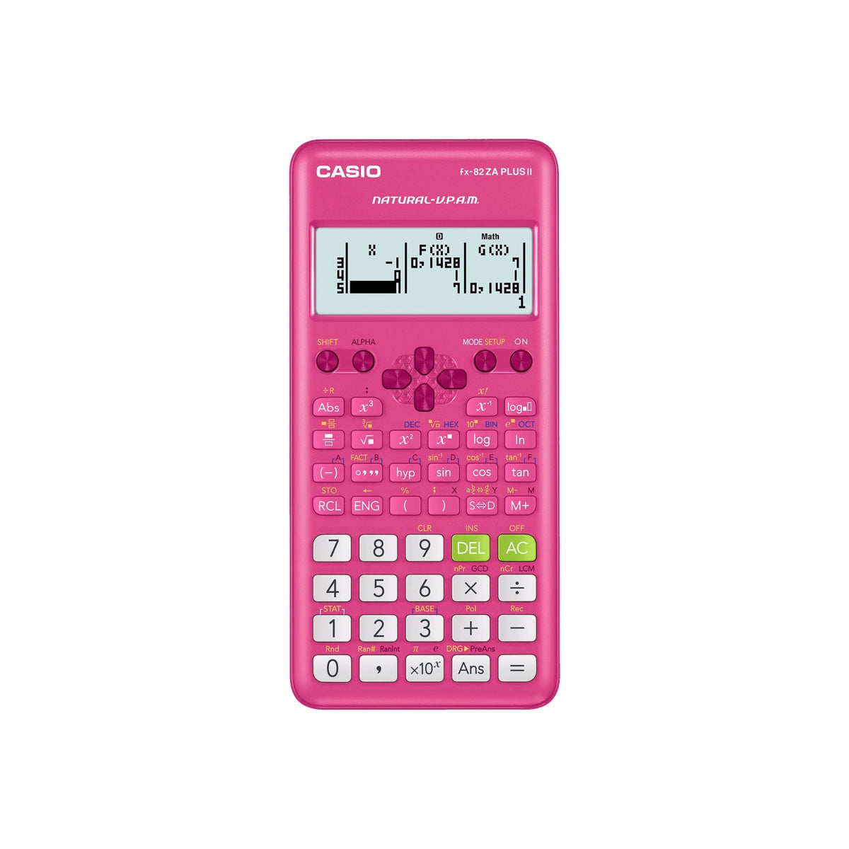 Casio FX-82 ZA Plus II Calculator - Pink-0