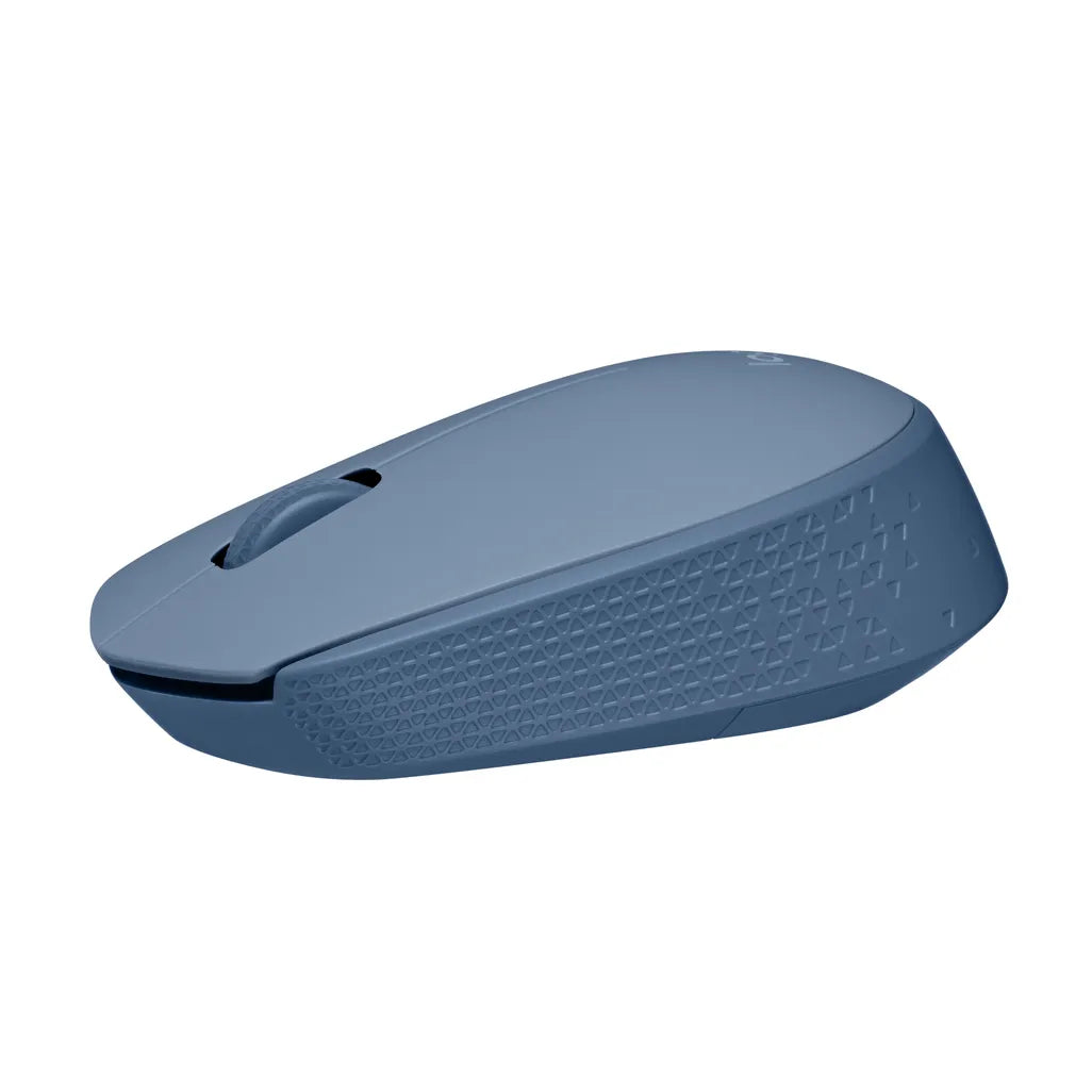 Logitech Wireless Mouse M171 (Blue/Grey) Nano USB receiver 3 buttons optical tracking ratchet wheel 12-month battery life 10m ra