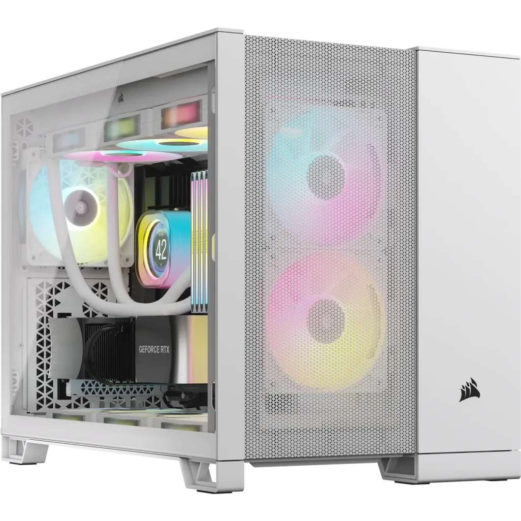 2500D AIRFLOW Micro ATX Dual Chamber PC Case; White