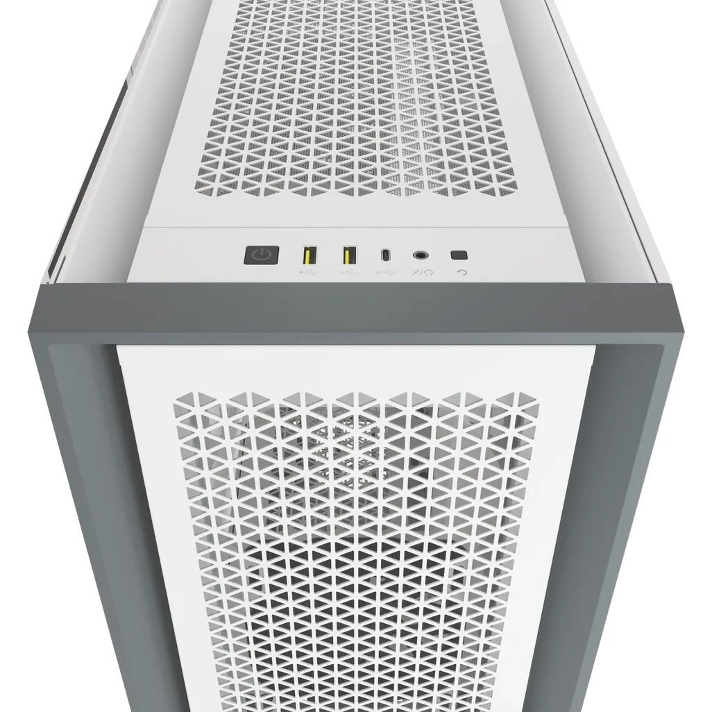 5000D Airflow Tempered Glass Mid-Tower; White - 4x3.5''; 2x2.5''; Up to 360mm Liquid Coolers - ATX Chassis