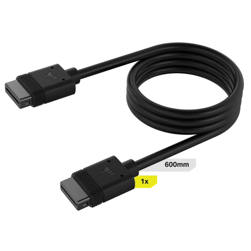CORSAIR iCUE LINK Cable; 1x 600mm with Straight connectors; Black
