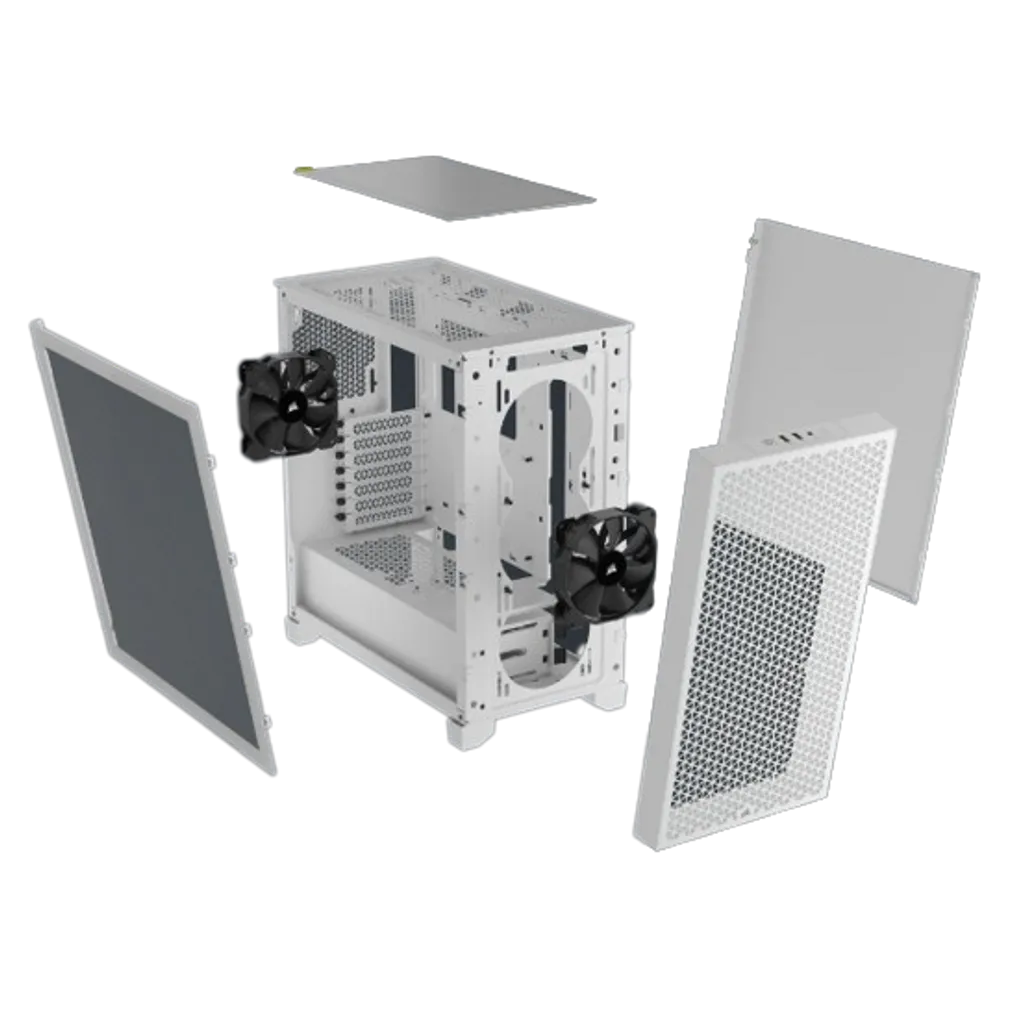 3000D Tempered Glass Mid-Tower- White