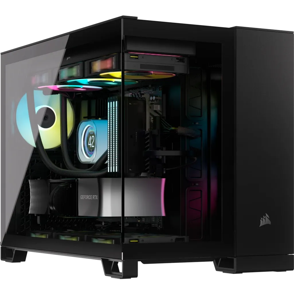 2500D AIRFLOW Micro ATX Dual Chamber PC Case; Black