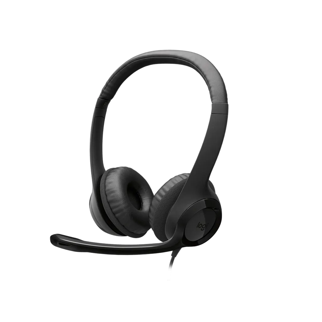 LOGI H390 981-001576 Black USB-C Stereo headset adjustable headband Noise cancelling Mic rotating microphone