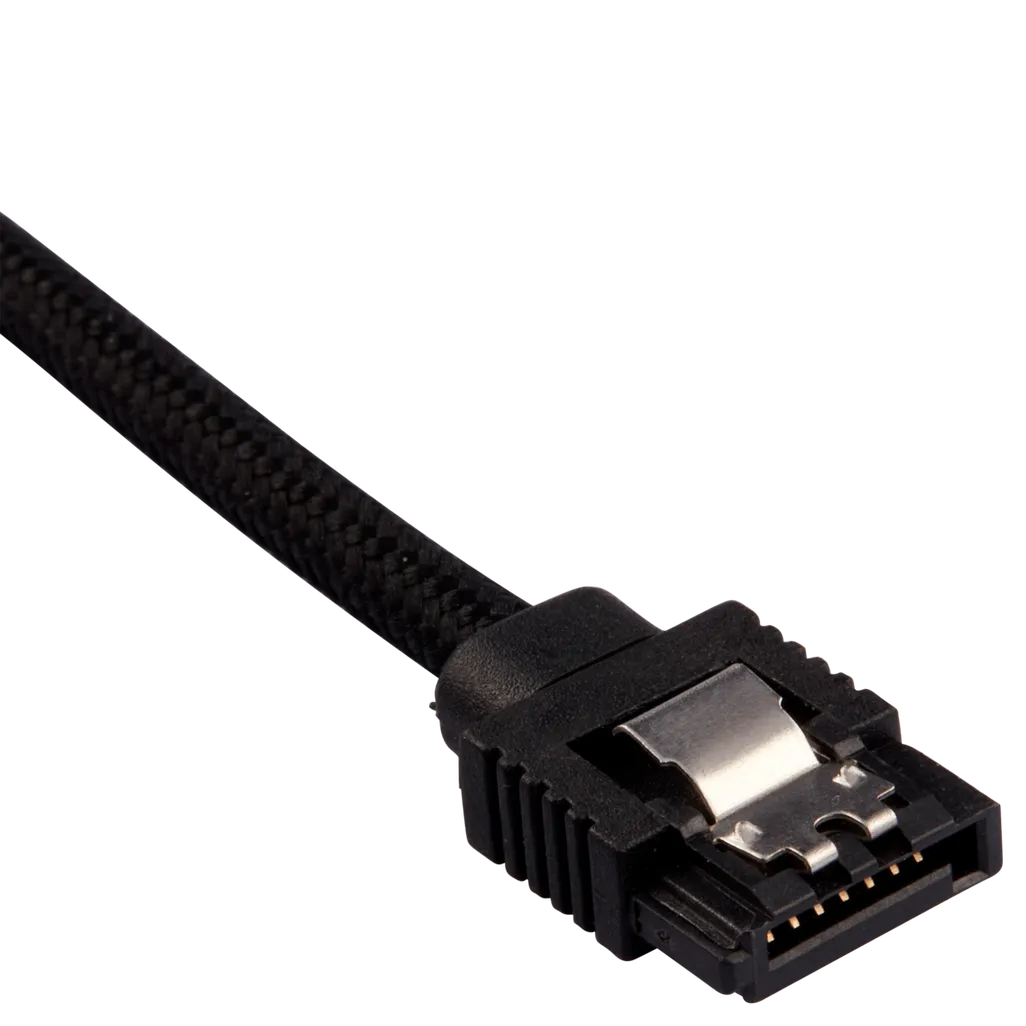 Corsair Premium Sleeved SATA Data Cable Set with Straight Connectors; Black; 30cm