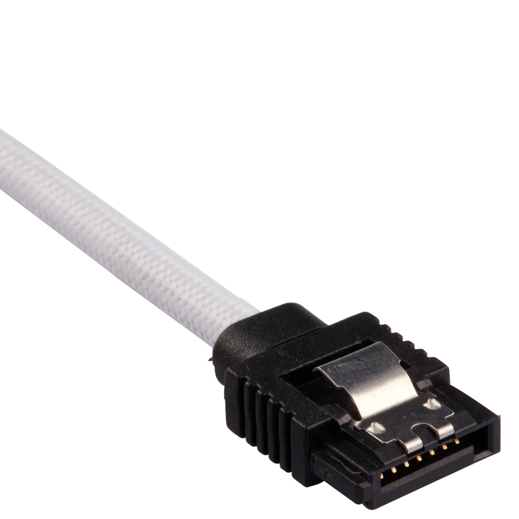 Corsair Premium Sleeved SATA Data Cable Set with Straight Connectors; White; 30cm