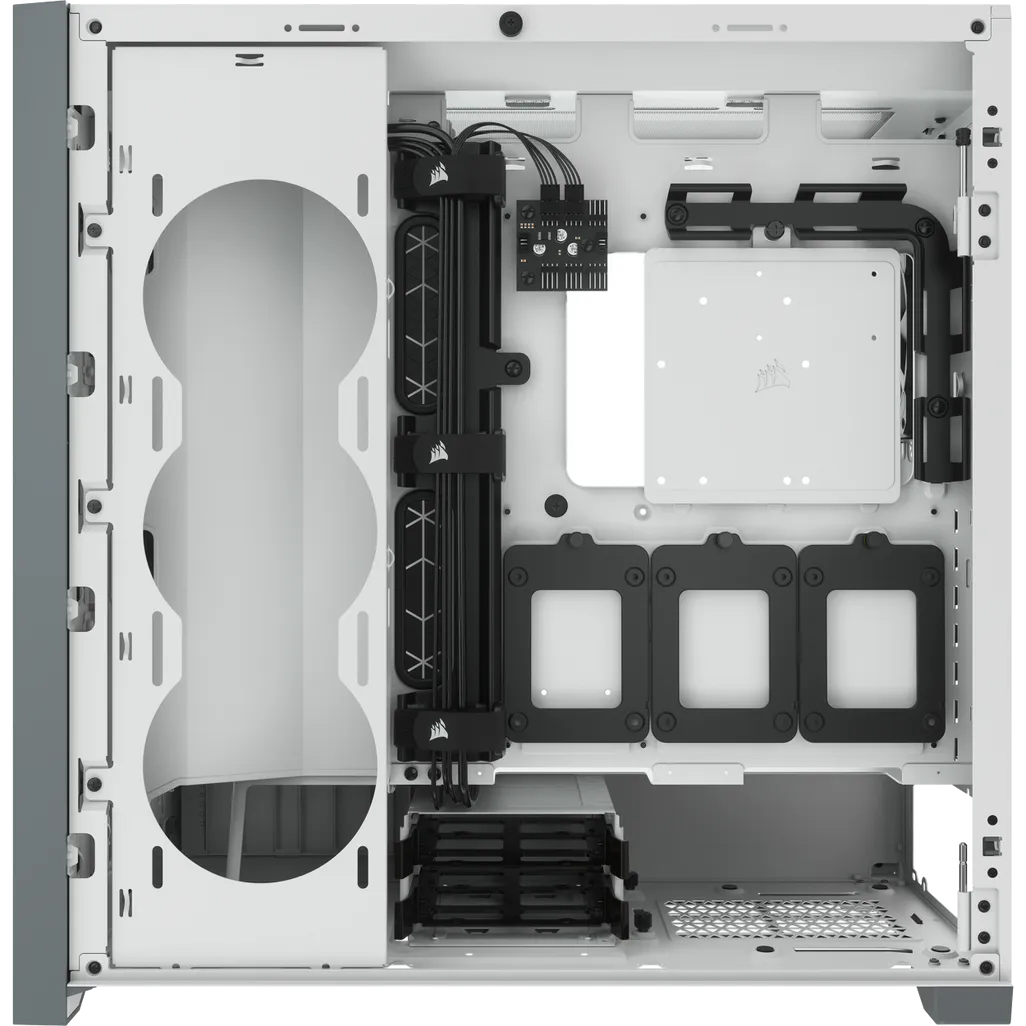 5000D Airflow Tempered Glass Mid-Tower; White - 4x3.5''; 2x2.5''; Up to 360mm Liquid Coolers - ATX Chassis