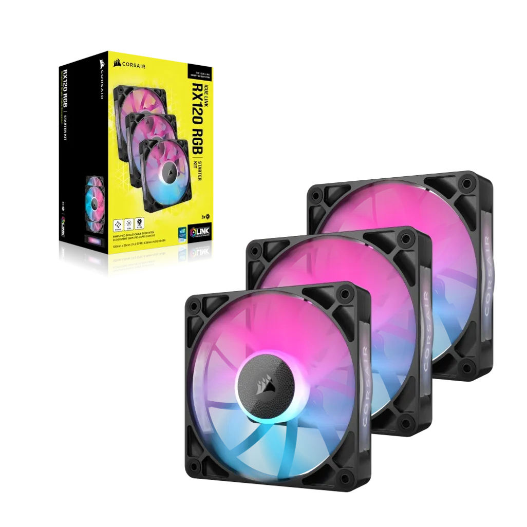 CORSAIR RX RGB Series; iCUE LINK RX120 RGB; 120mm Fan; Triple Pack