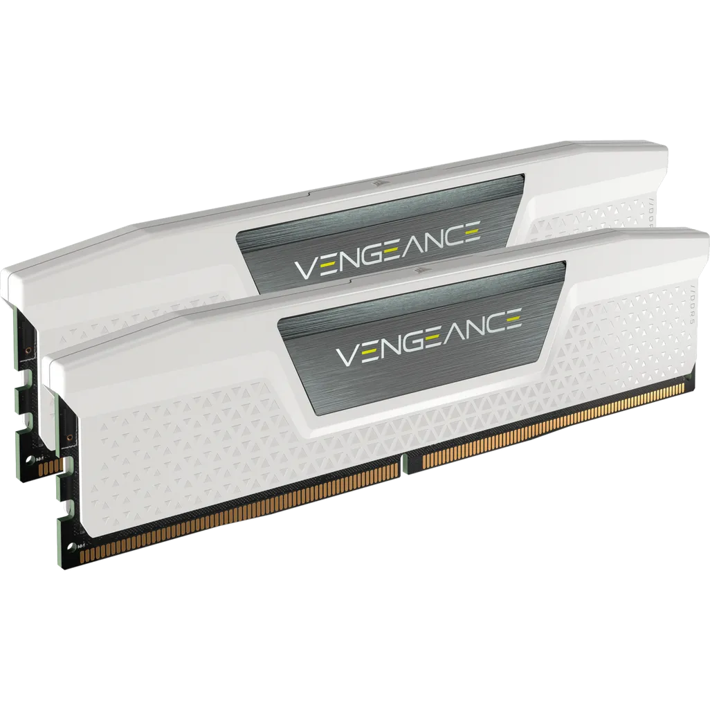 Corsair VENGEANCE® 32GB (2 x 16GB) DDR5 DRAM 5200MHz C40 Memory Kit; 40-40-40-77; 1.25V; White