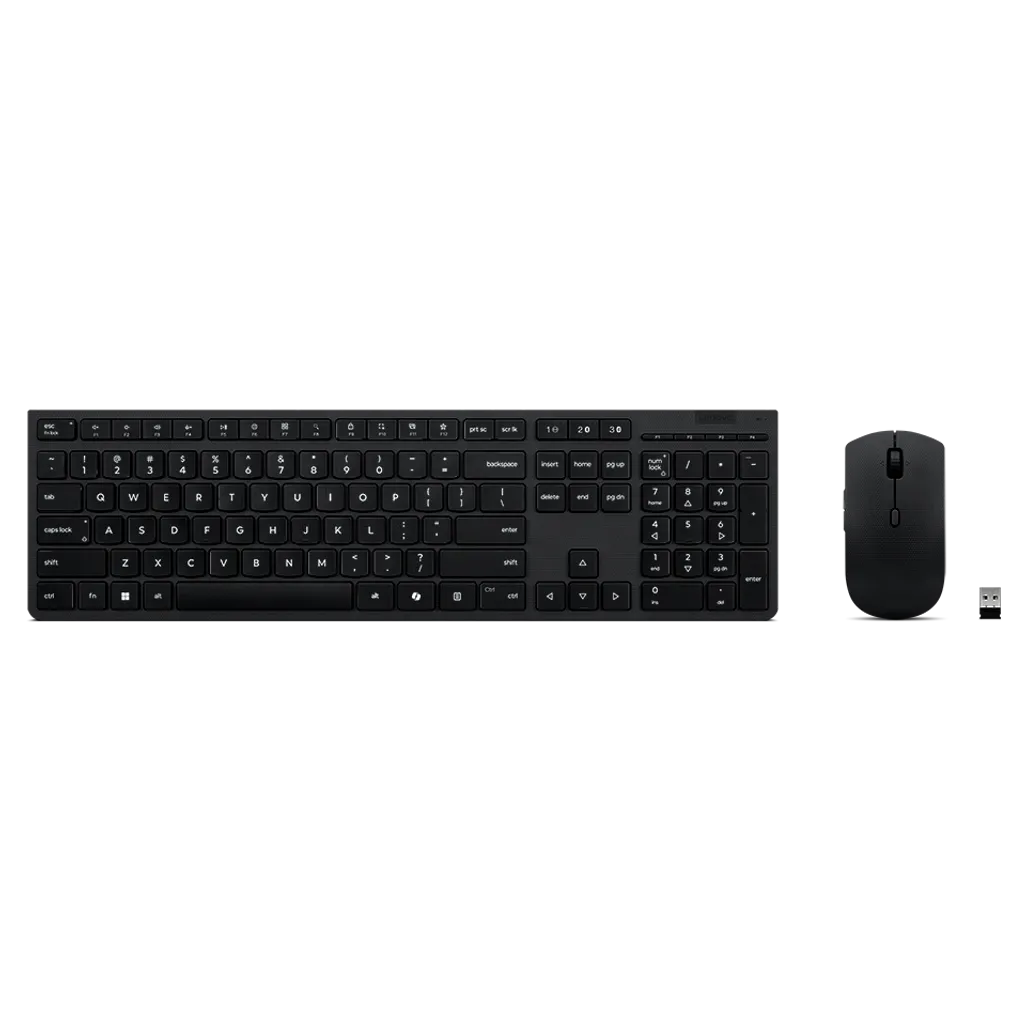 LENOVO Wireless Professional Rechargeable Combo | US English | AES Encryption | 2.4Ghz Unified dongle and Dual Blutooth