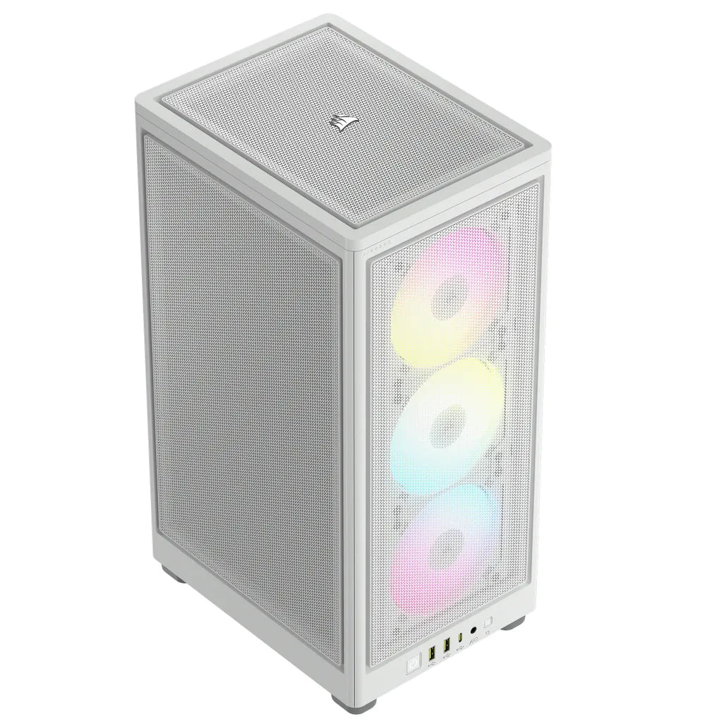 2000D ICUE Airflow Tempered Glass Mid-Tower; White; AF Slim fans/SF PSU only