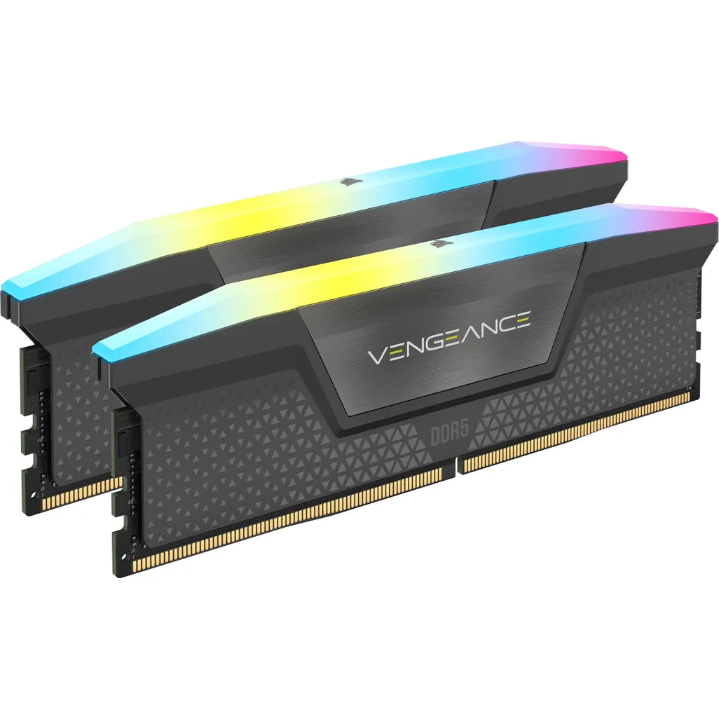 CORSAIR VENGEANCE RGB DDR5 32GB (2x16GB) DDR5 6000 CL36-44-44-96 1.4V AMD EXPO Memory - Grey.
