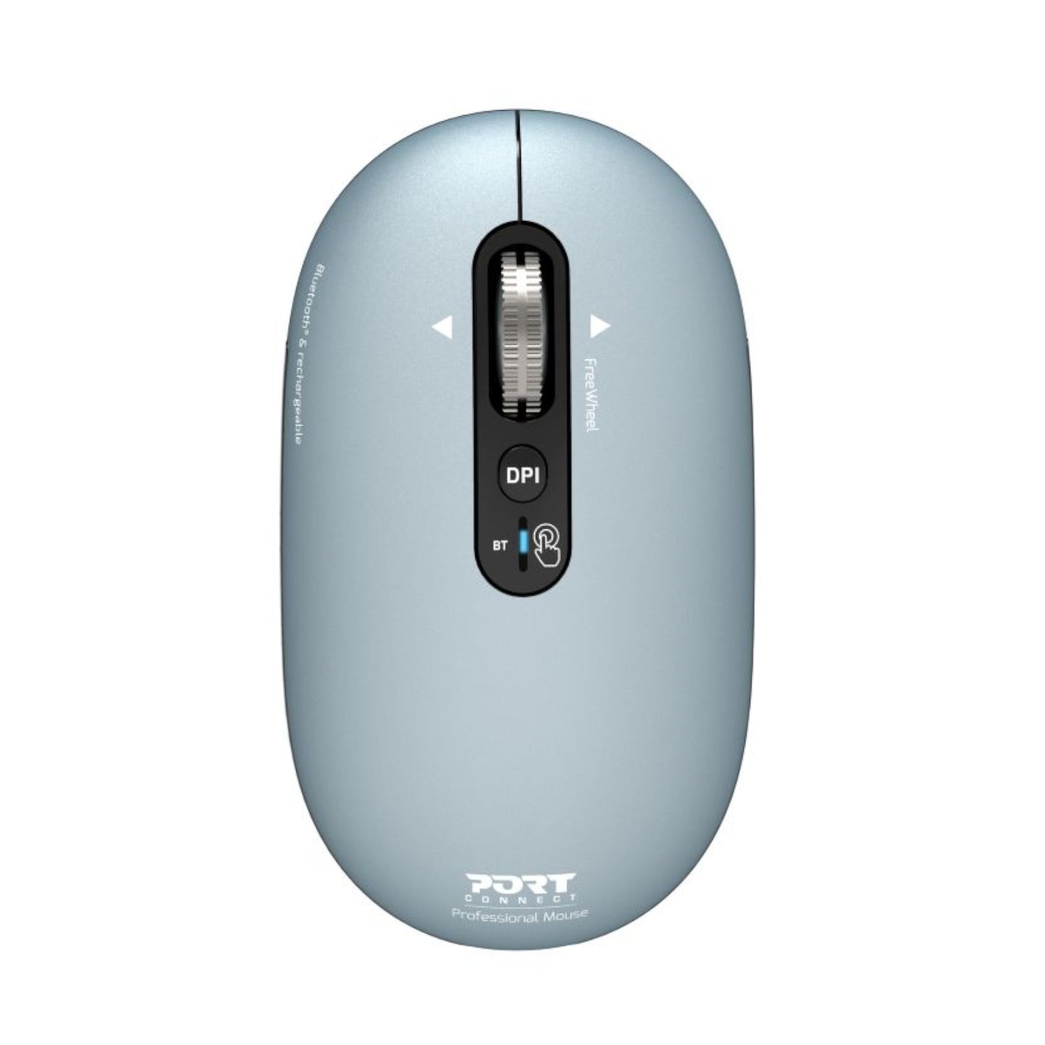 Port Connect PURE MAC Rechargeable Wireless and Bluetooth Mouse - Storm-0
