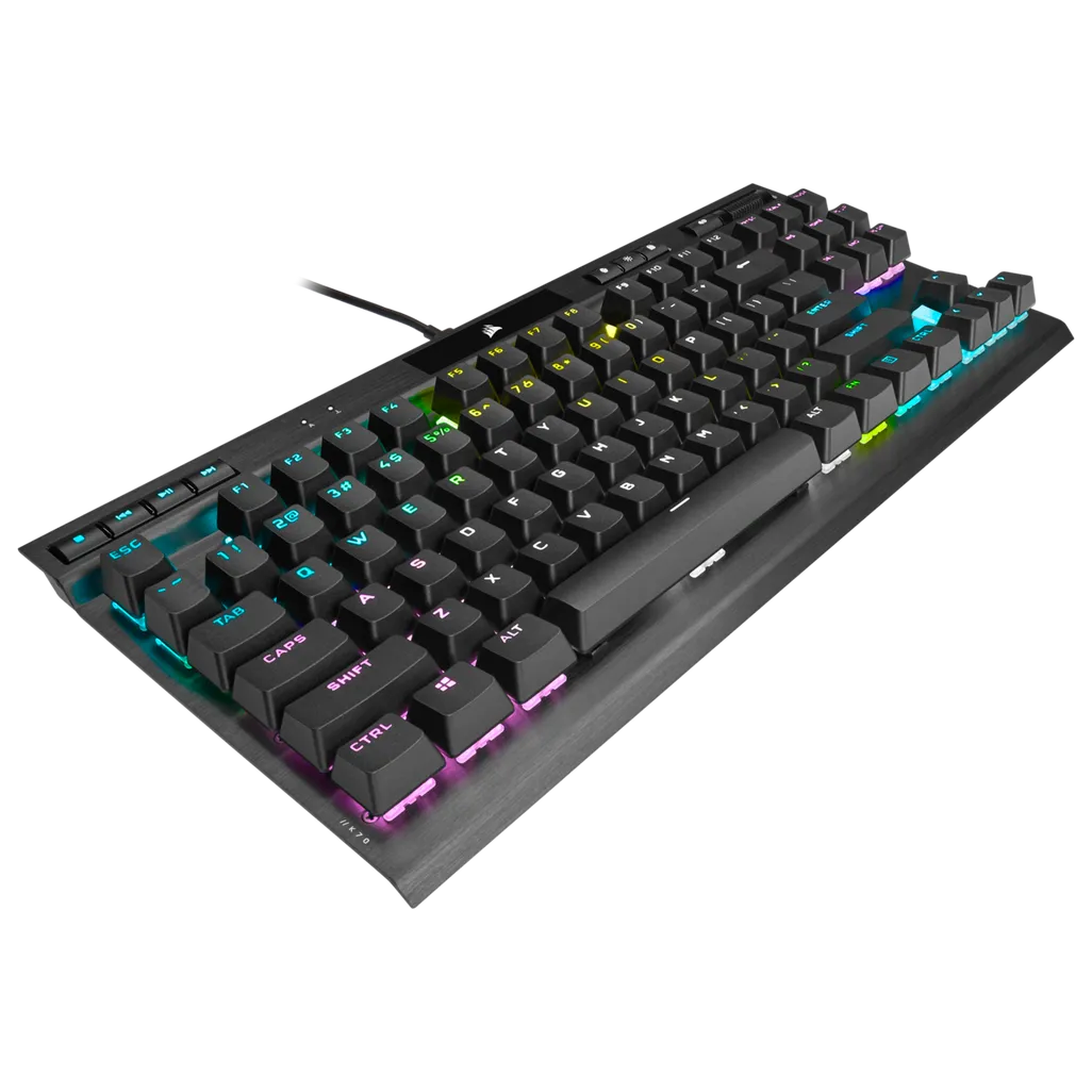 Corsair K70 RGB TKL Mechanical Gaming Keyboard; Backlit RGB LED; Cherry MX Speed Keyswitches; Black