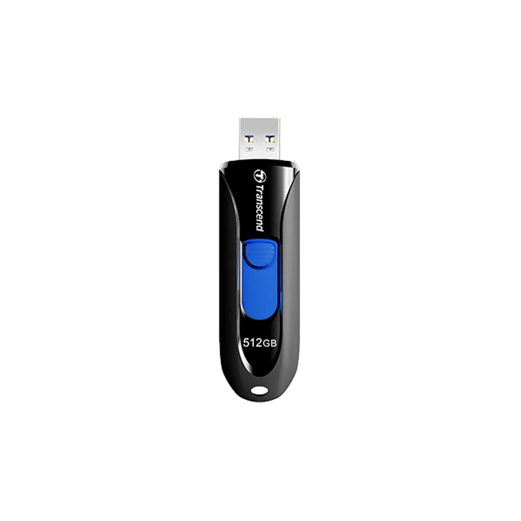 TRANSCEND 512GB JF790 USB3.1 GEN 1 CAPLESS FLASH DRIVE - BLACK AND BLUE
