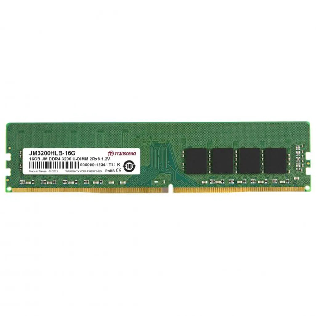 TRANSCEND JET MEMORY 16GB DDR4-3200 DESKTOP U-DIMM 1RX8 CL22
