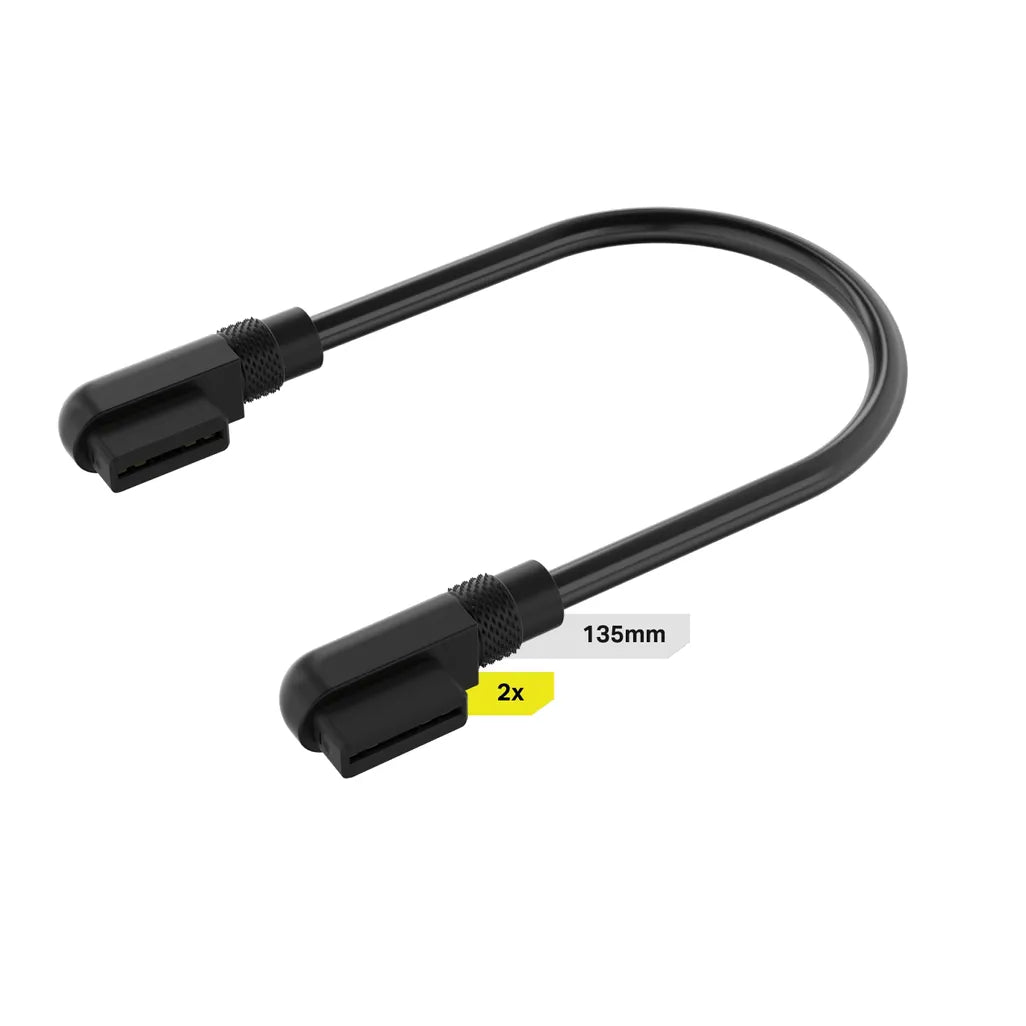 CORSAIR iCUE LINK Cable; 2x 135mm with Slim 90° connectors; Black