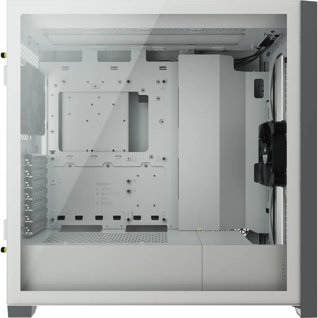 5000D Airflow Tempered Glass Mid-Tower; White - 4x3.5''; 2x2.5''; Up to 360mm Liquid Coolers - ATX Chassis