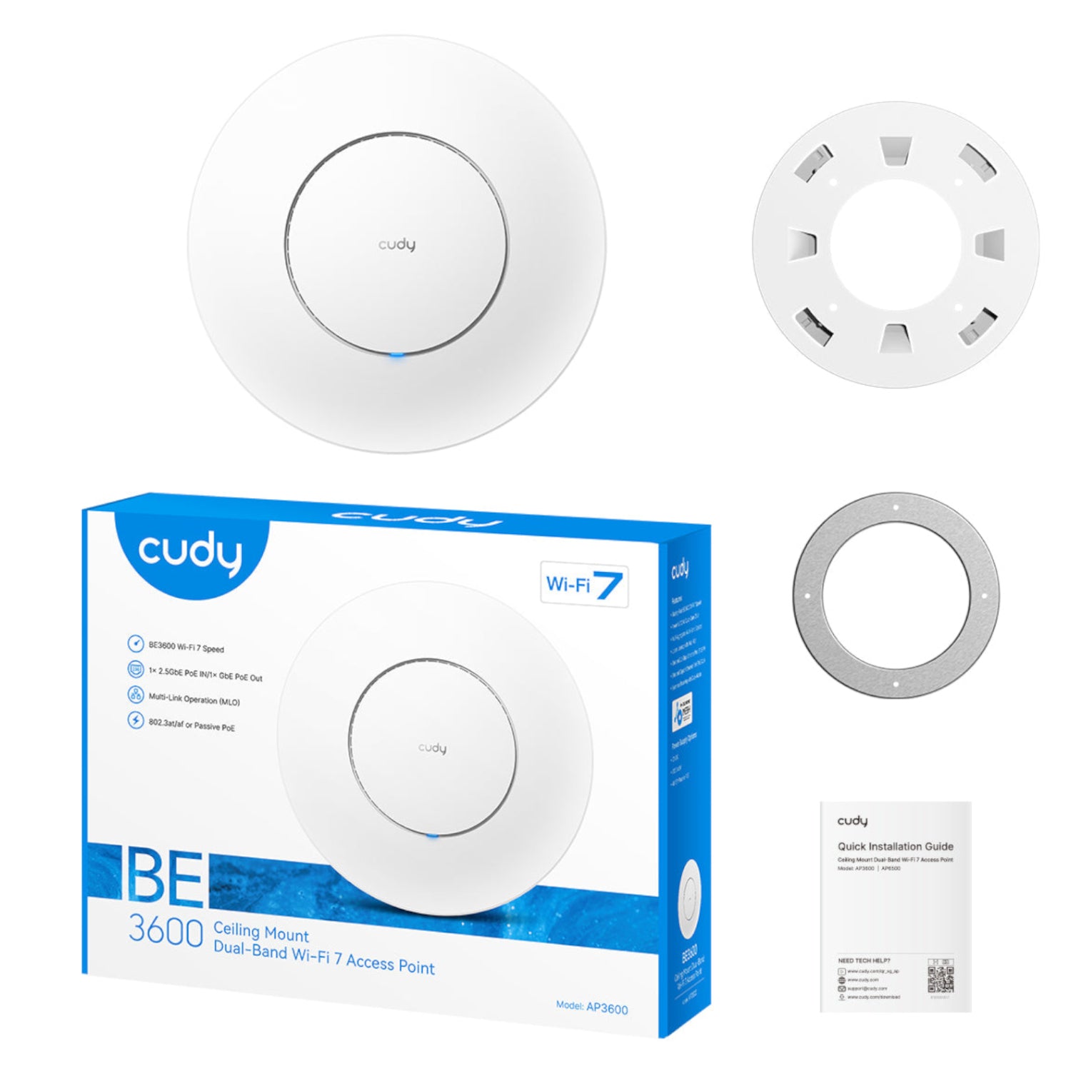 Cudy BE3600 2.5G Dual Band WiFi7 Ceiling Access Point-4