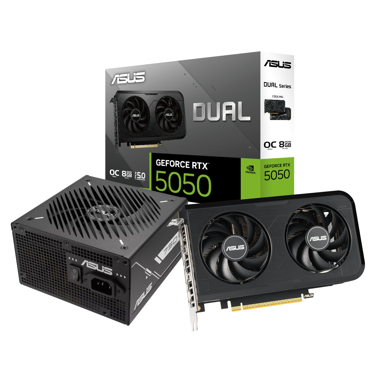 Asus Nvidia GeForce RTX 5050 OC Edition and 750W 80 PLUS Bronze Non-Modular Power Supply Bundle-0