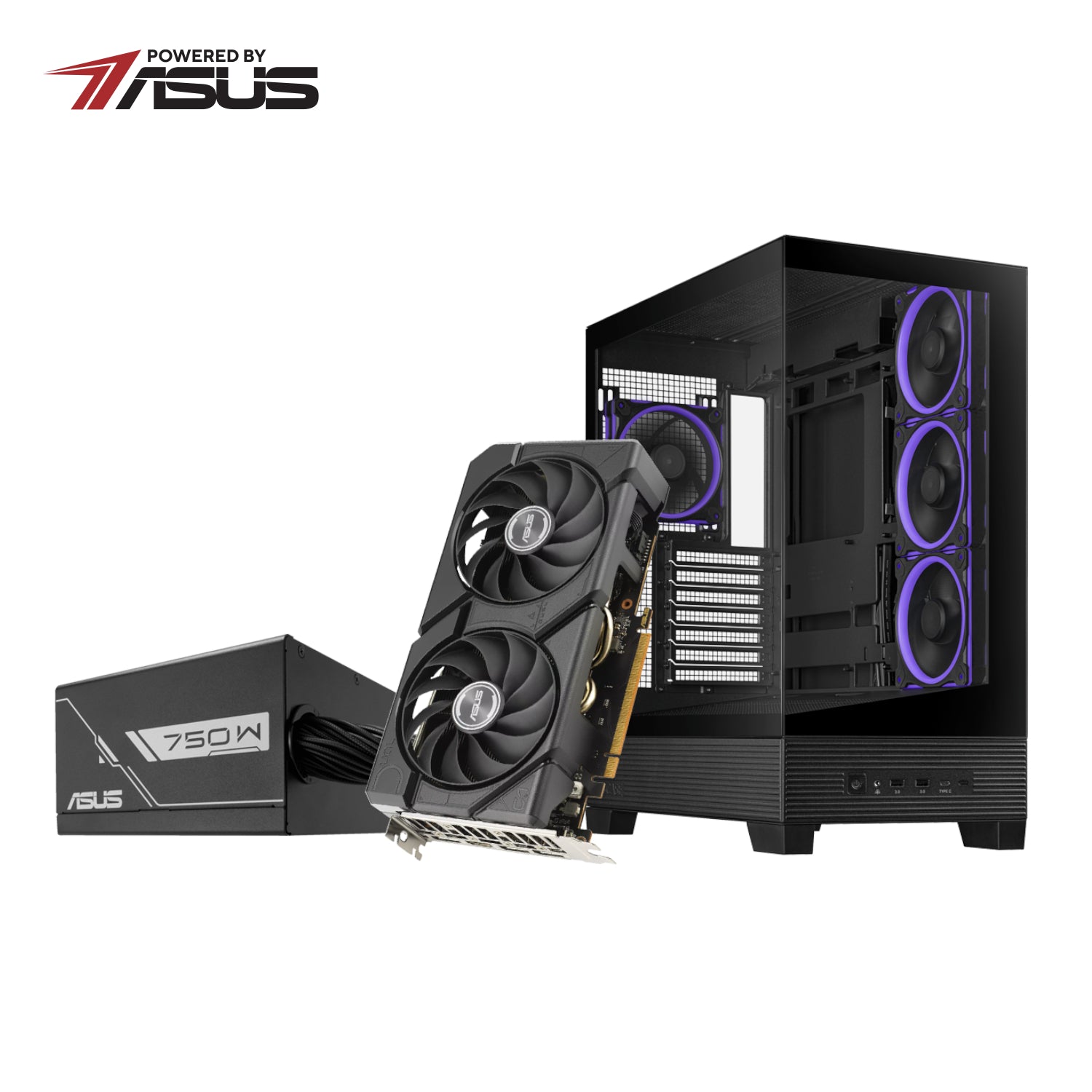 Asus UWM 2 Gaming Chassis/Graphics Card/Power Supply Combo (A31 PLUS | RX 7600 | PRIME 750W)-0
