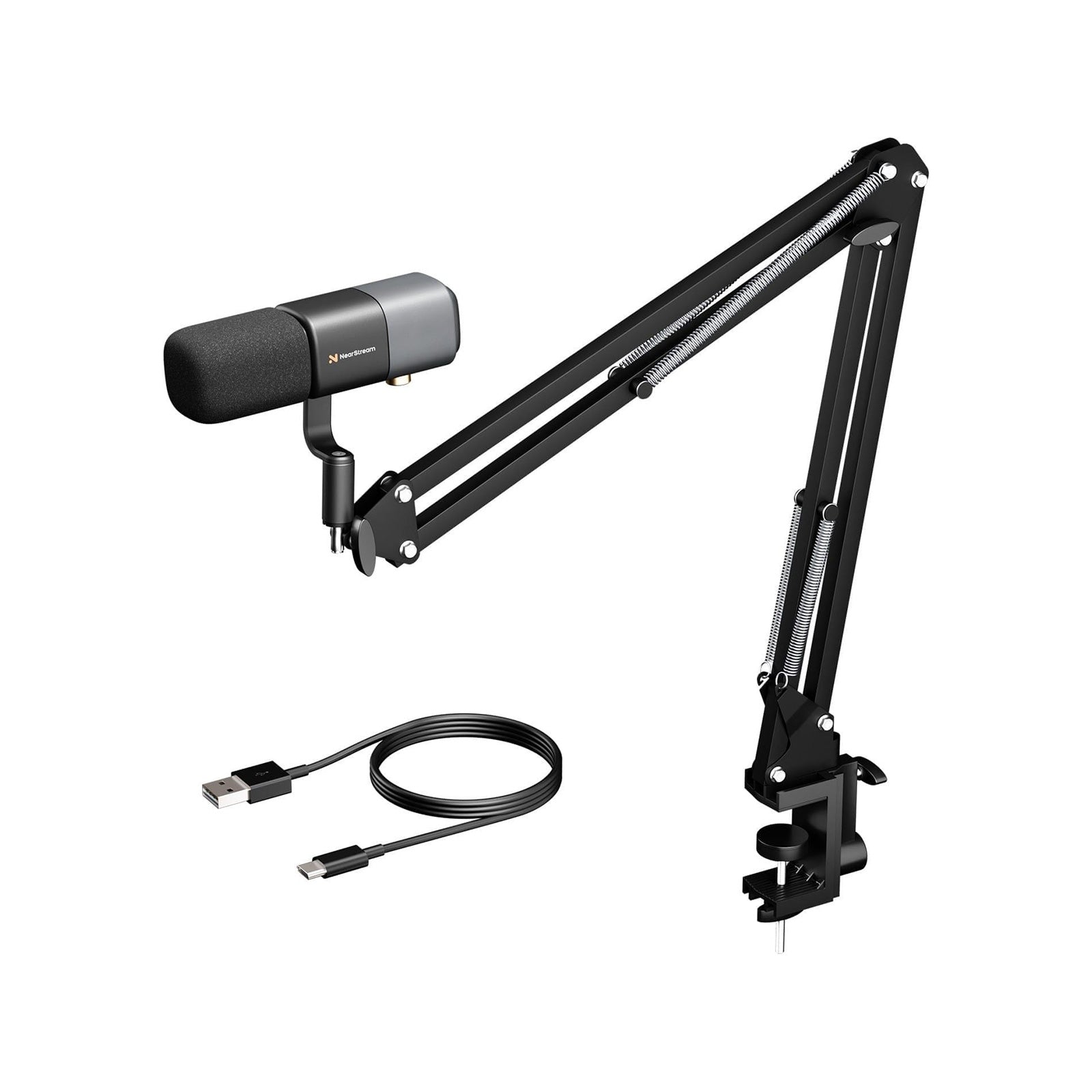 NearStream Podcast/Studio Condenser Microphone with Metal Boom Arm Stand-0