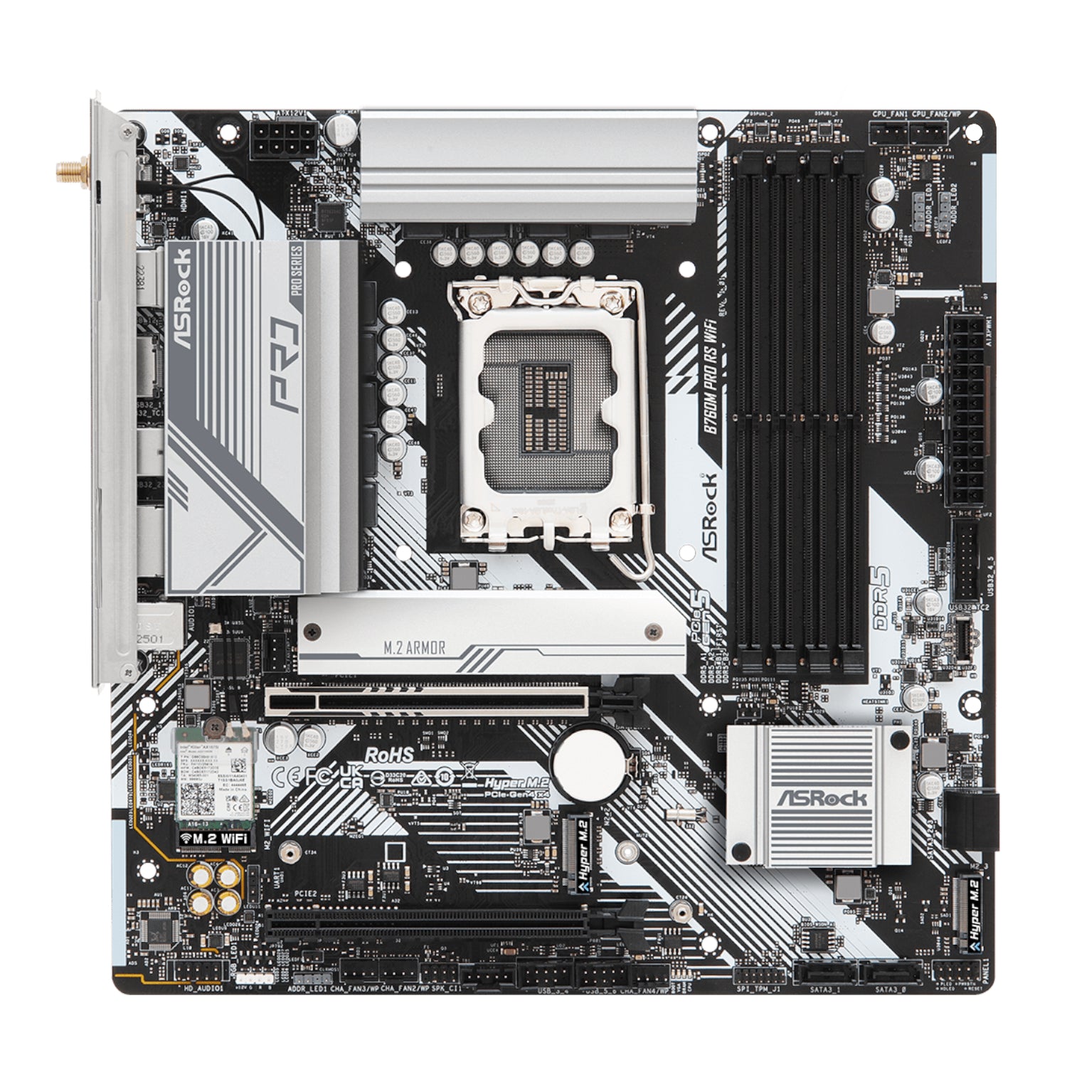 ASRock B760M Pro RS WiFi Intel LGA 1700 MATX Gaming Motherboard-1