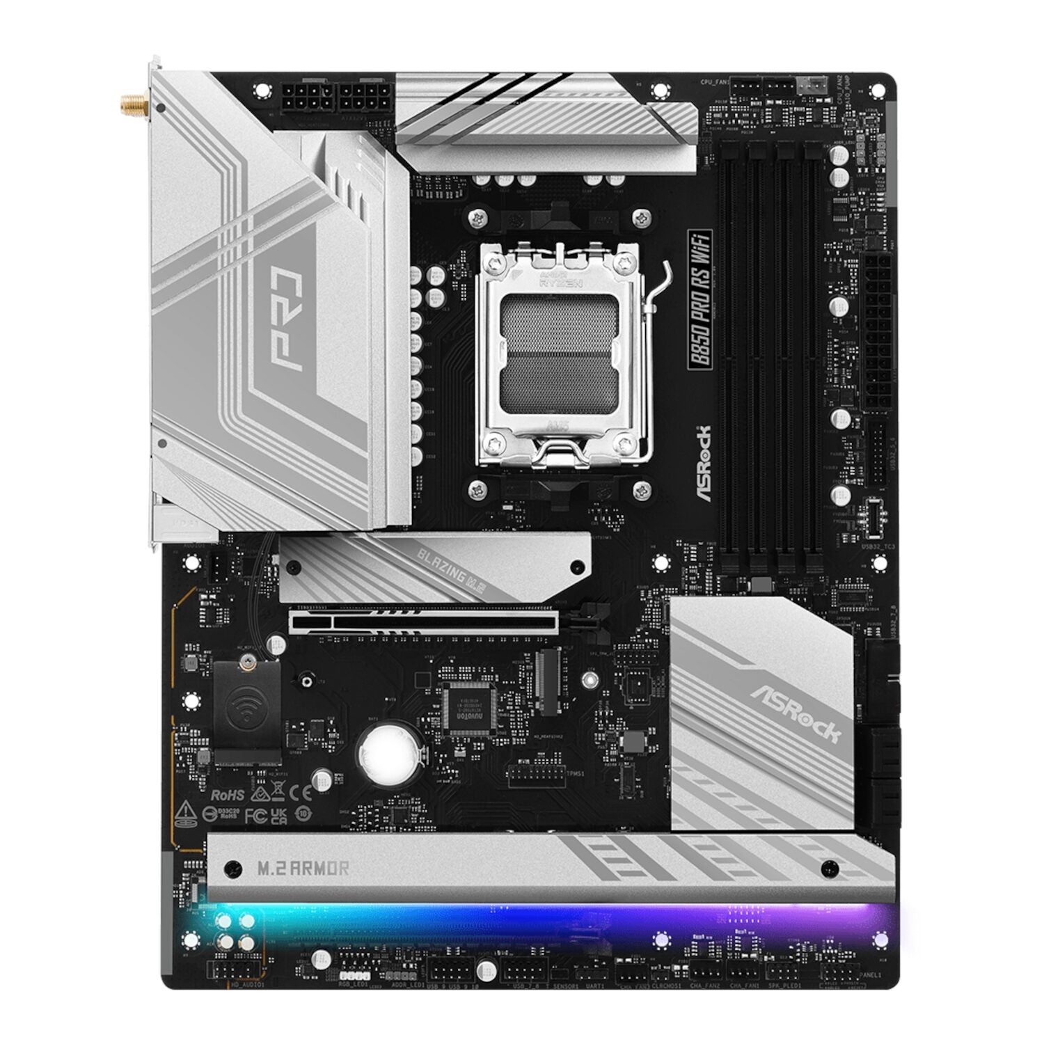 ASRock B850 Pro RS Wi-Fi ATX Motherboard (AMD AM5, DDR5, PCIe 5.0)-2