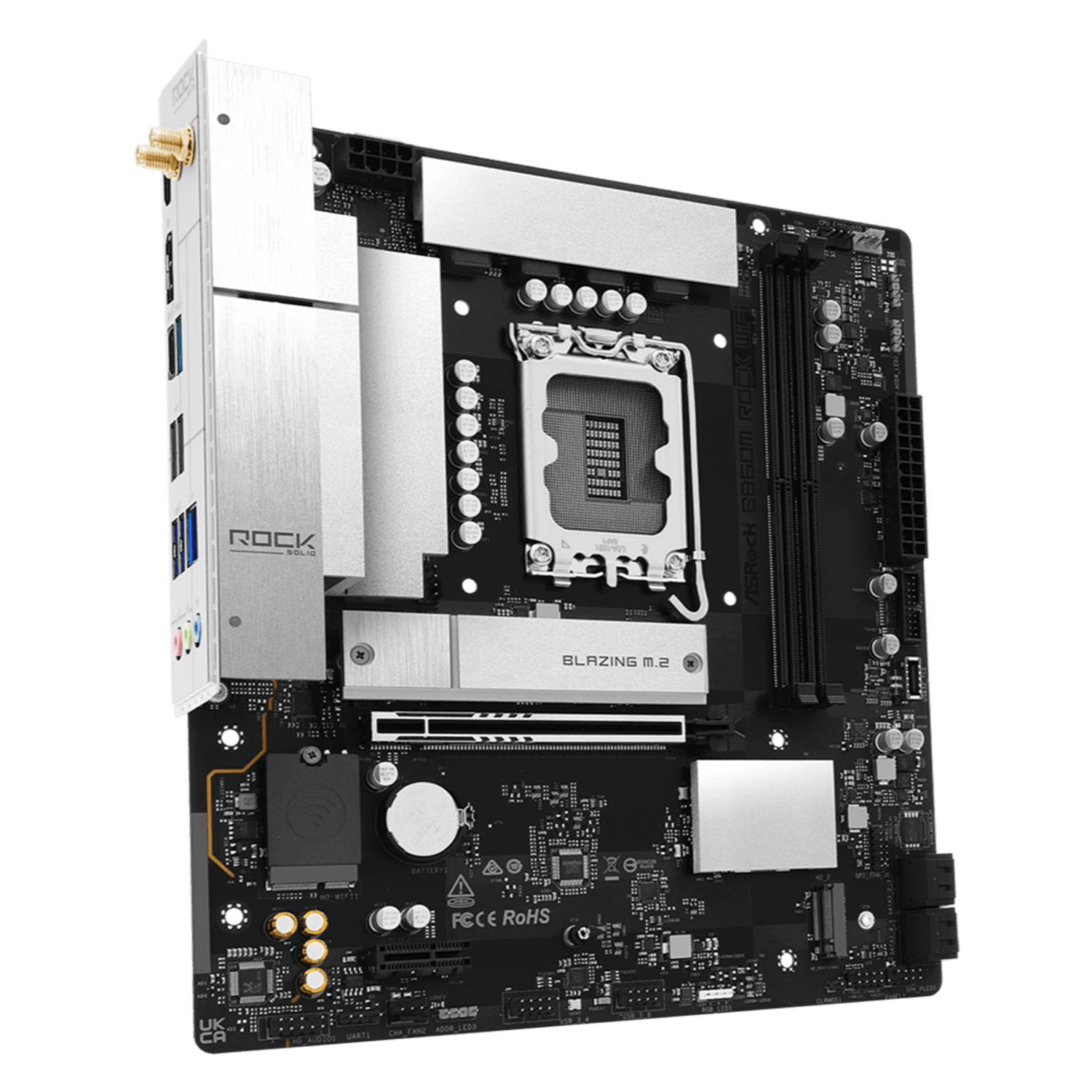 ASRock B860M Rock WiFi Intel LGA1851 MATX Gaming Motherboard-2