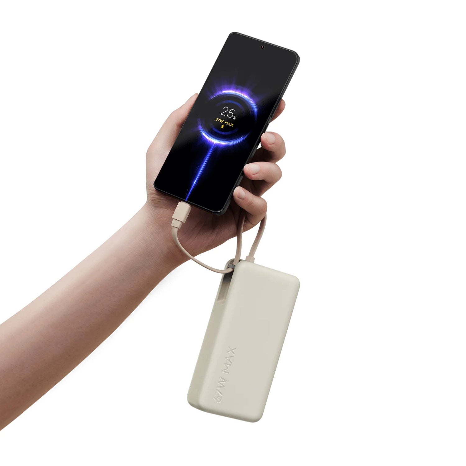 Xiaomi 67W Power Bank 20000 (Integrated Cable) - Tan-1