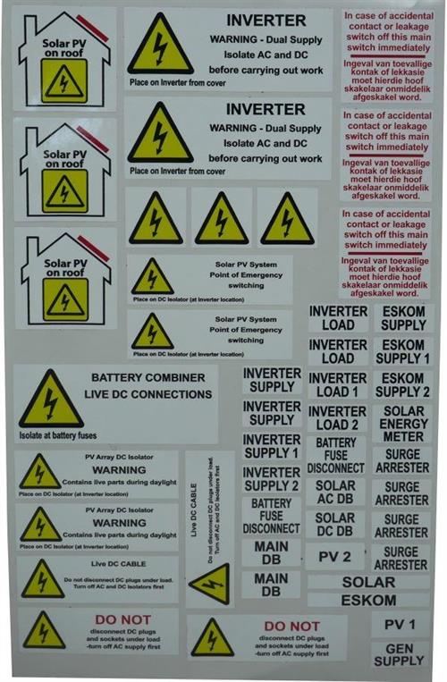 Solarix Hazard And Warning Installation Labels-0
