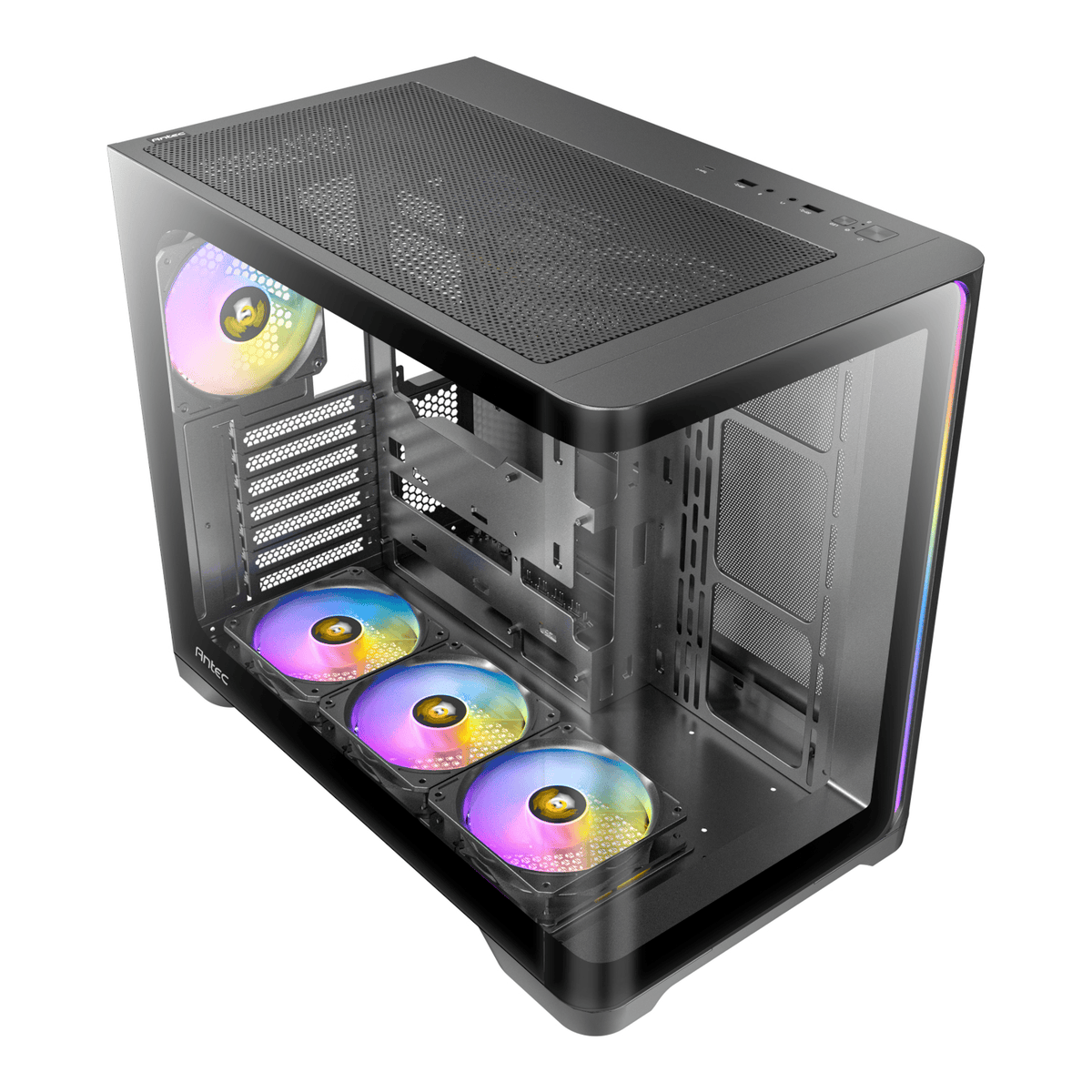 Antec C5 CURVED ARGB ATX | Micro-ATX | ITX ARGB Dual Chamber Mid-Tower Gaming Chassis - Black-3