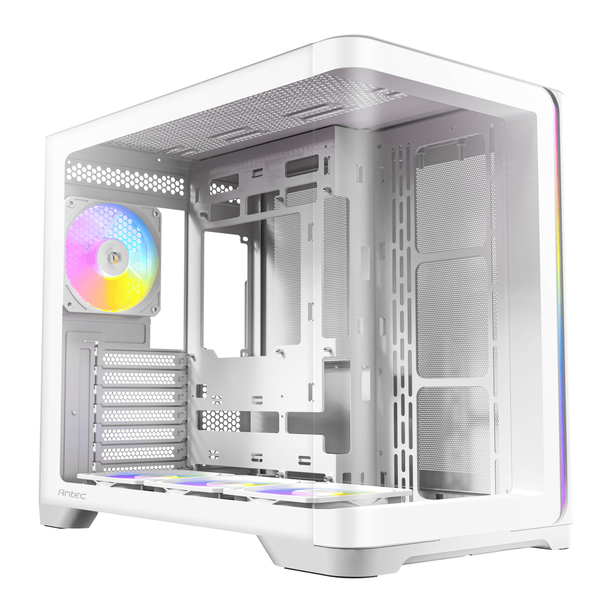 Antec C5 CURVED ARGB ATX | Micro-ATX | ITX ARGB Dual Chamber Mid-Tower Gaming Chassis - White-0