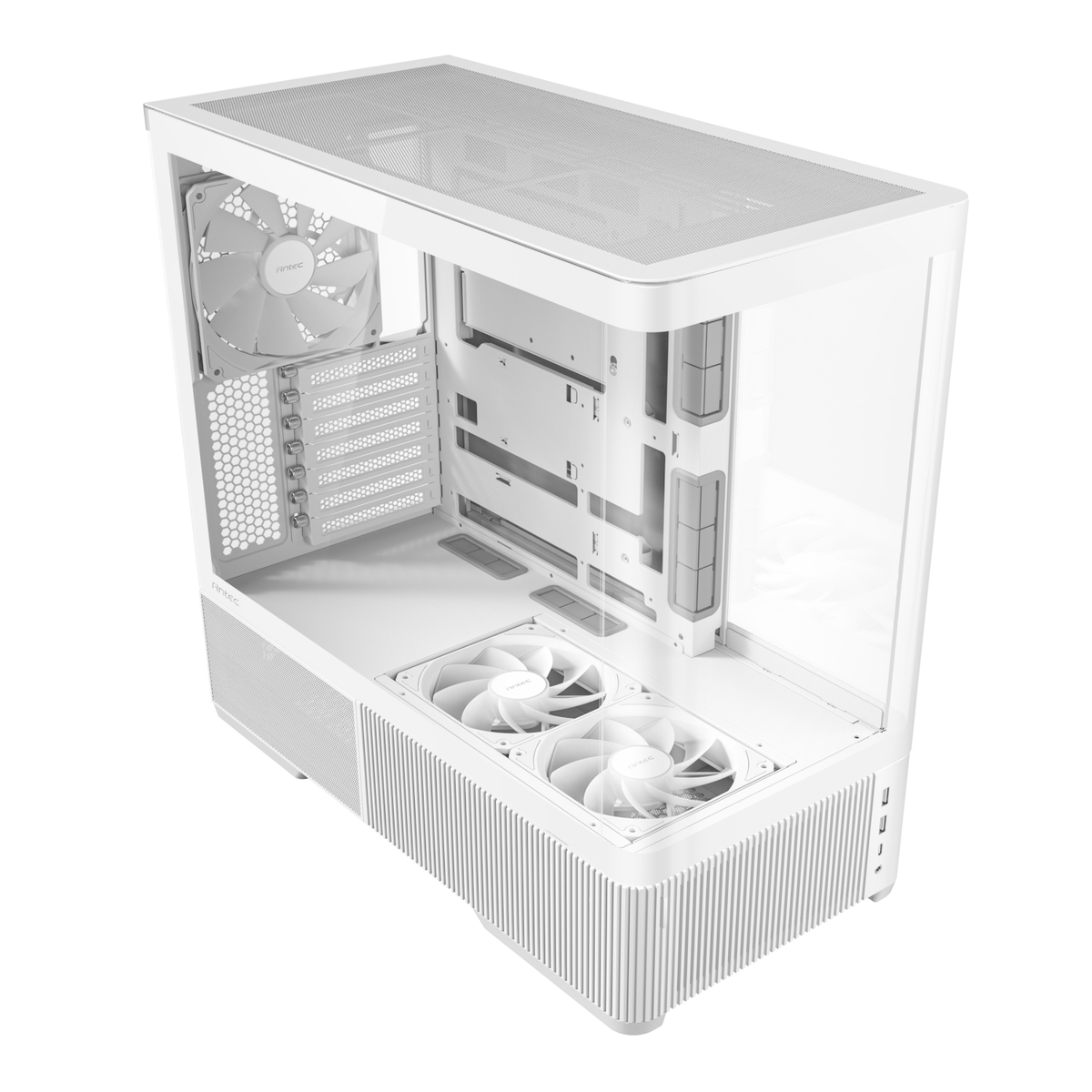 Antec C6 CURVED AIR ATX | Micro-ATX | ITX Mid-Tower Gaming Chassis - White-3
