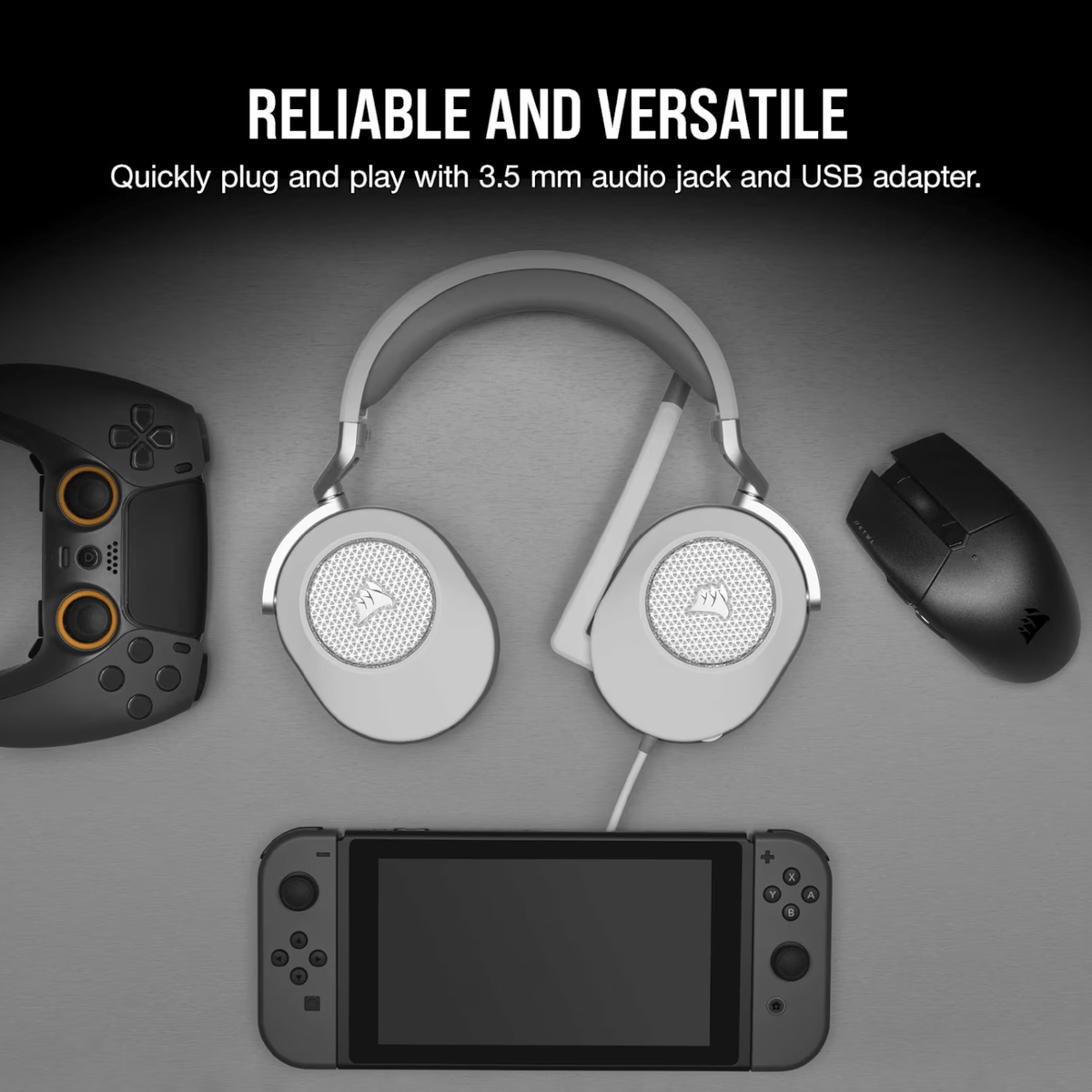 Corsair HS65 SURROUND Wired Gaming Headset — White (AP)-4