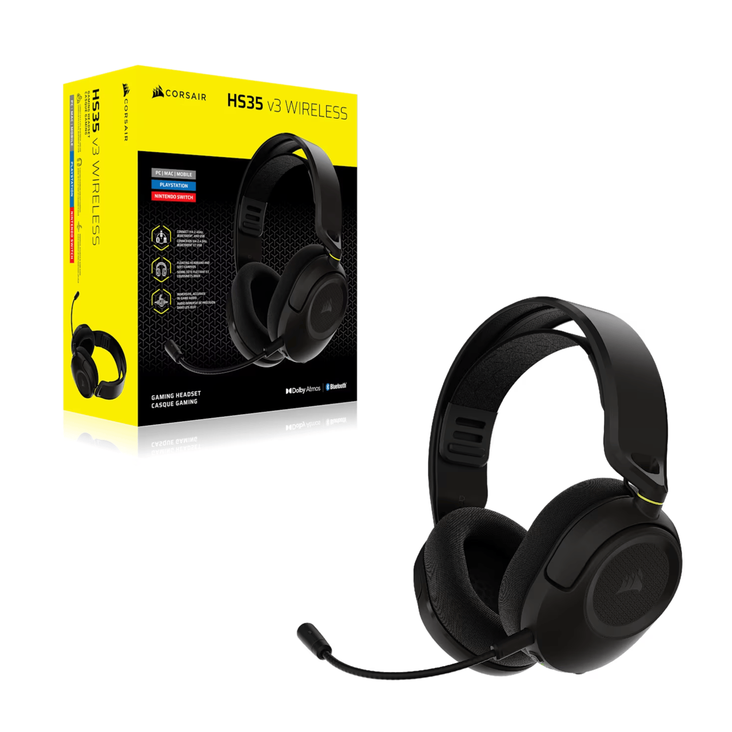 Corsair HS35 v3 Wireless Gaming Headset - Carbon-3