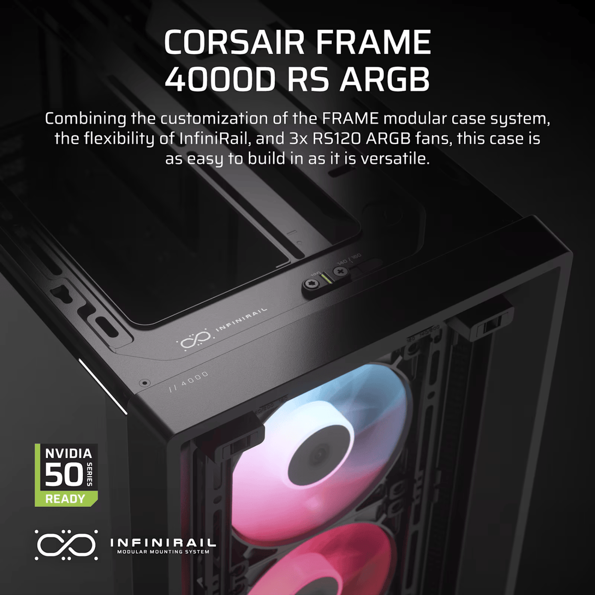 Corsair FRAME 4000D RS ARGB Modular Mid-Tower PC Case - Black-2