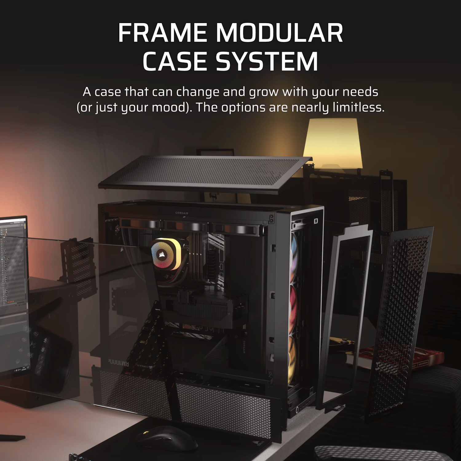 Corsair FRAME 4000D RS ARGB Modular Mid-Tower PC Case - Black-3
