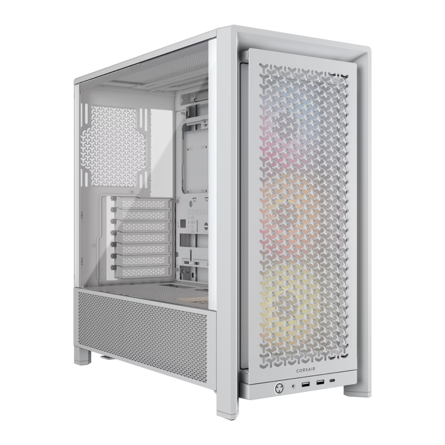 Corsair FRAME 4000D RS ARGB Modular Mid-Tower PC Case - White-0