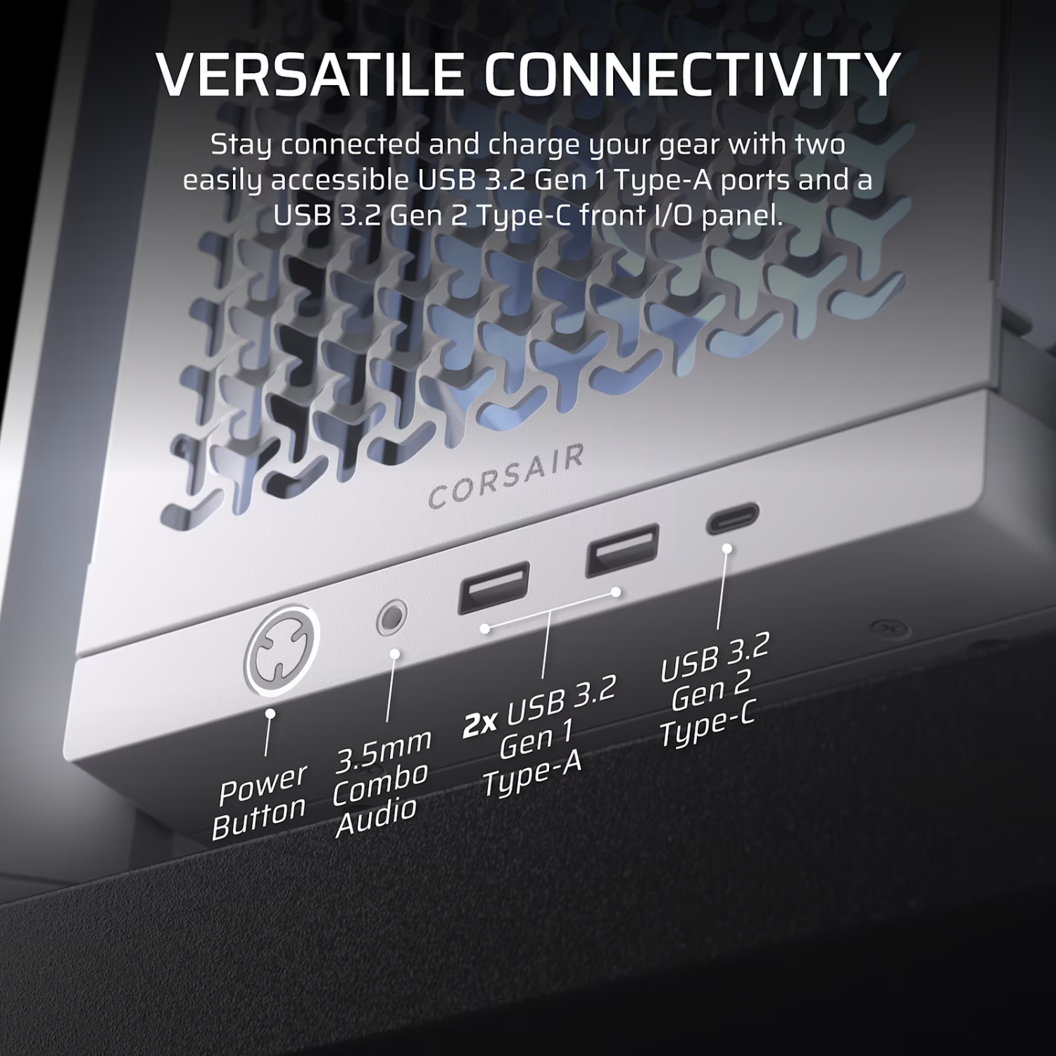 Corsair FRAME 4000D RS ARGB Modular Mid-Tower PC Case - White-5