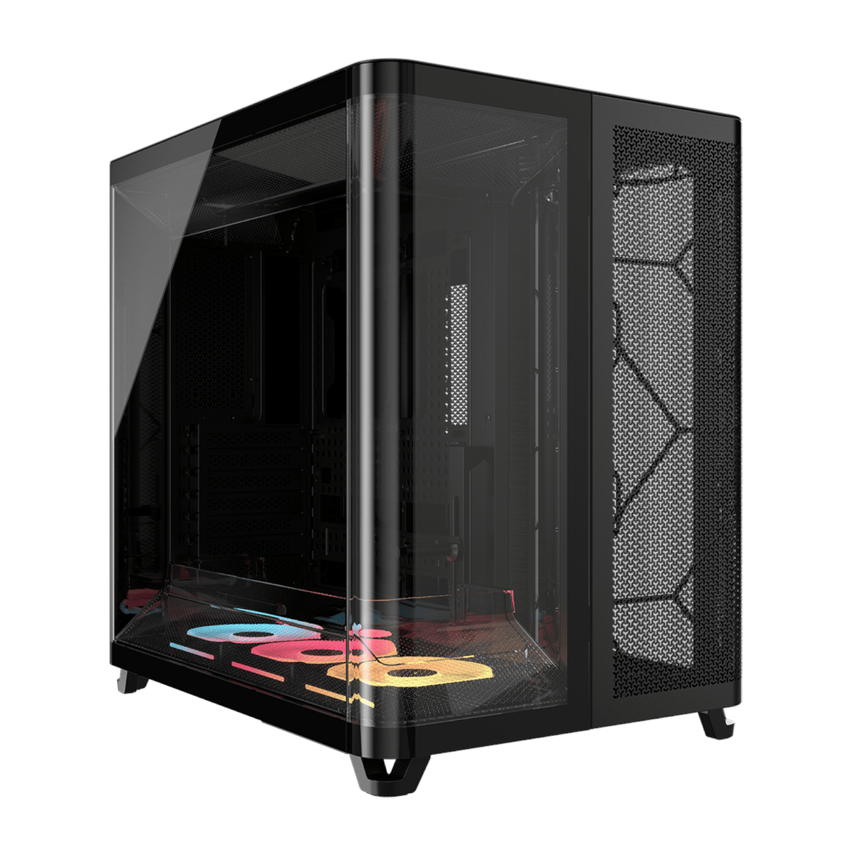 Corsair AIR 5400 LX-R RGB iCUE LINK Triple Chamber Mid-Tower PC Case - Black-0