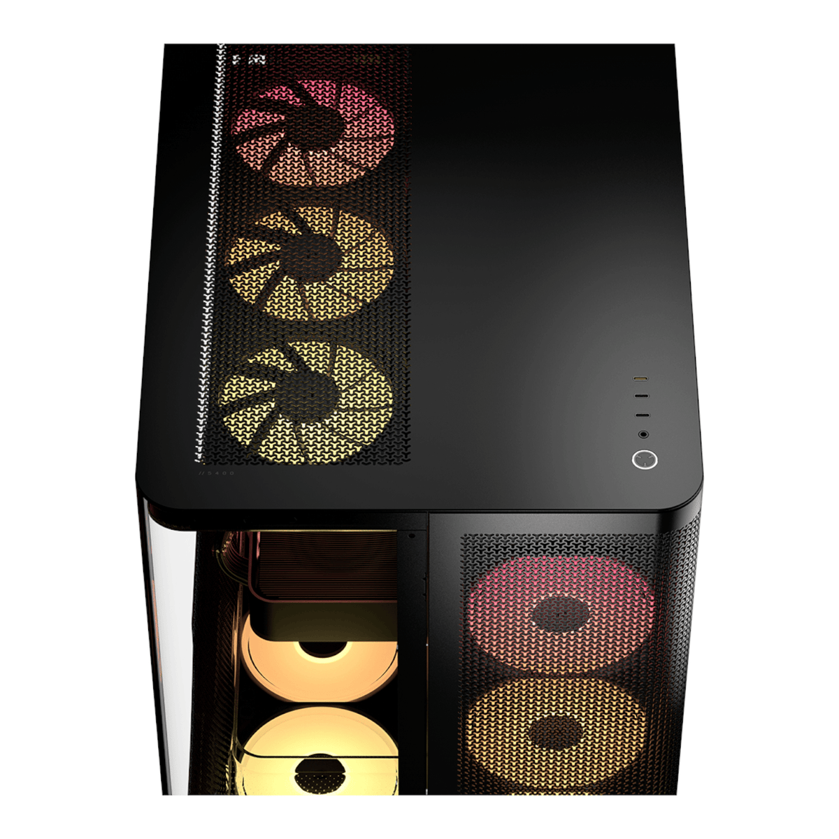Corsair AIR 5400 LX-R RGB iCUE LINK Triple Chamber Mid-Tower PC Case - Black-4
